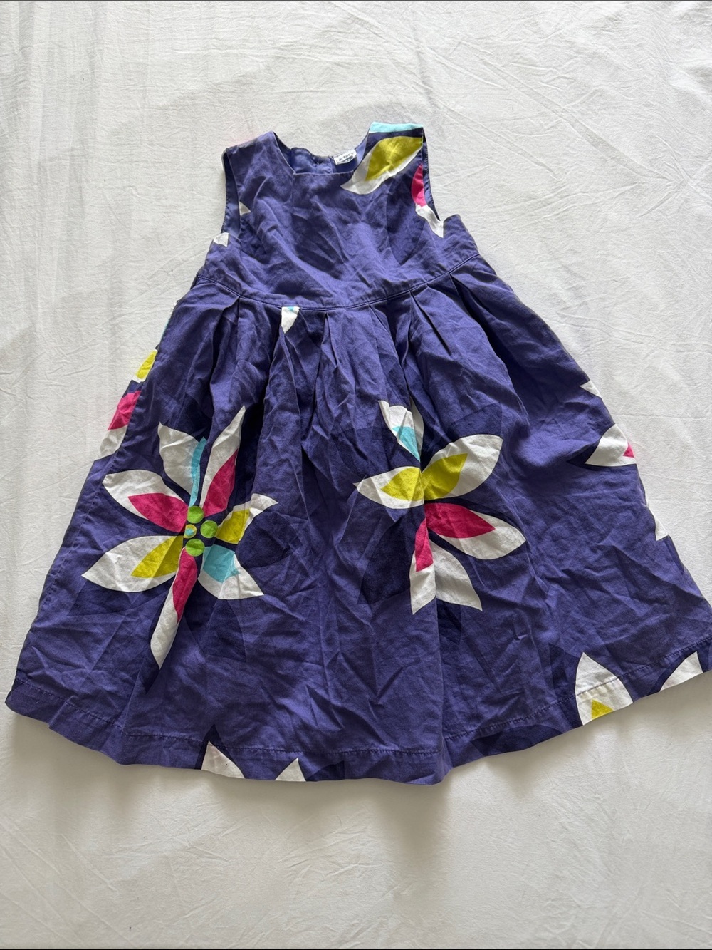 Girls Purple Floral Cotton Summer Dress size 4T